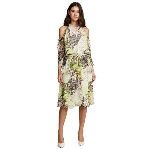NWT Opening Ceremony High-Neck Floral-Print Midi Dress with Ruffled Frills Size